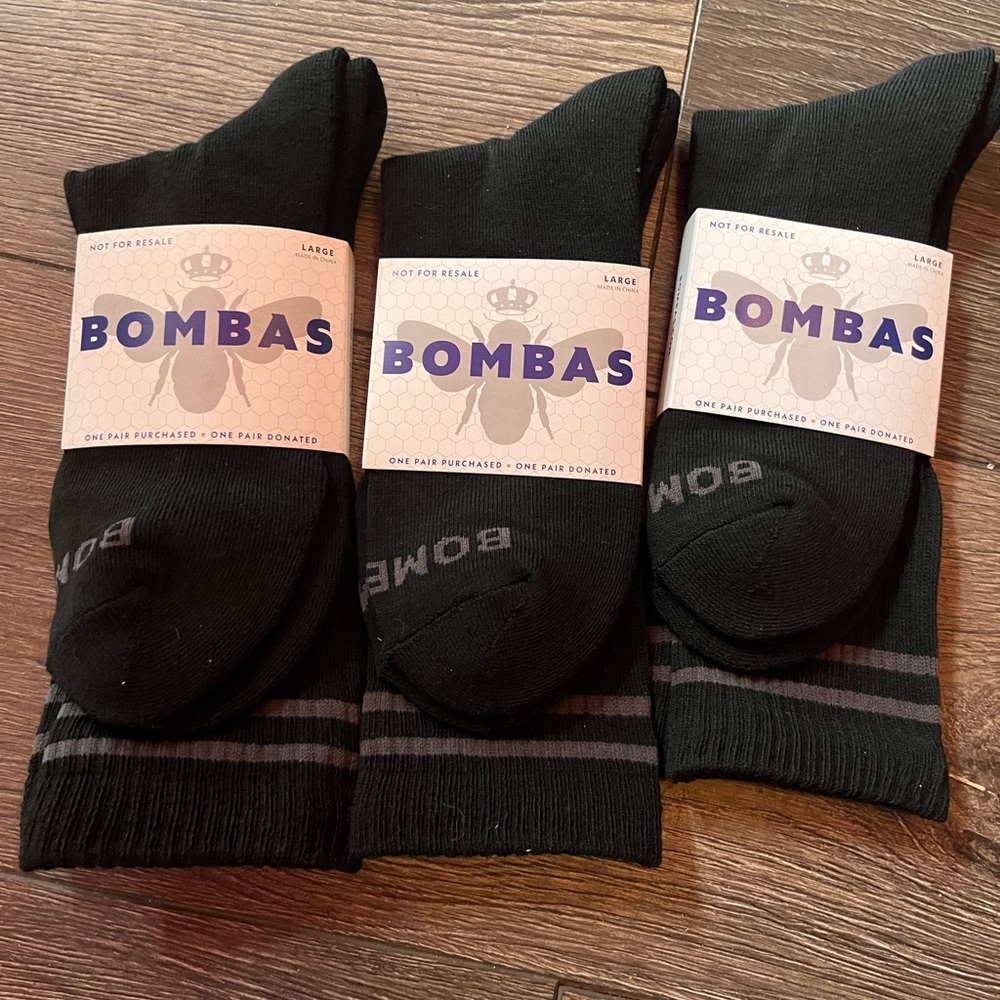 Bombas 3 piece large calf socks